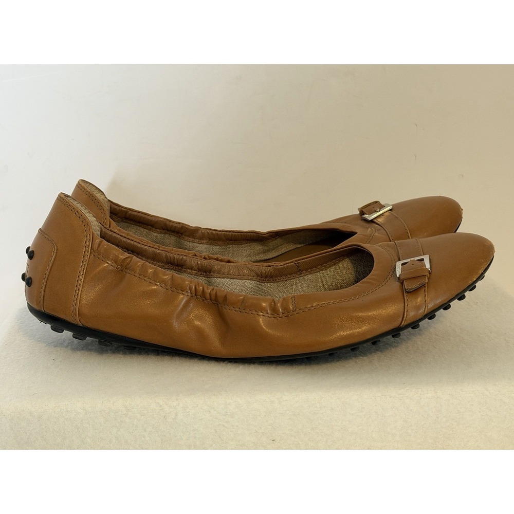 TOD'S Comfort Shoes Women's Brown Leather Driving Ballet Flats Loafers 40/9.5